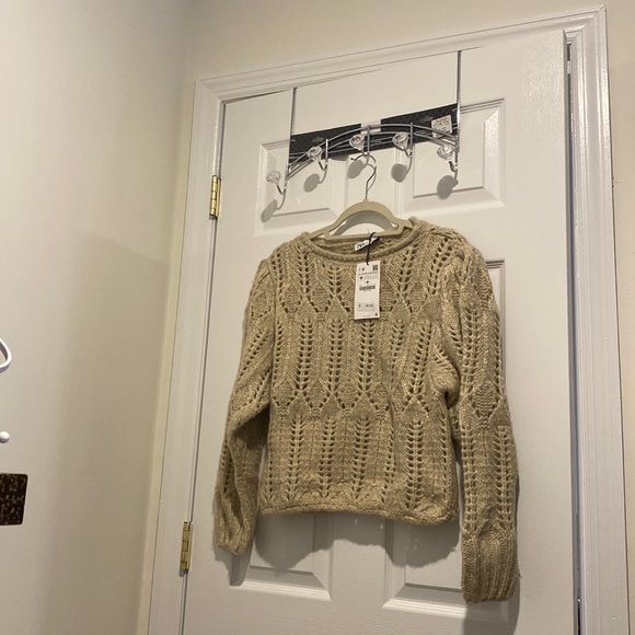 Zara Sweaters - Zara Open Knit Tan Sweater - Wool Alpaca Blend
